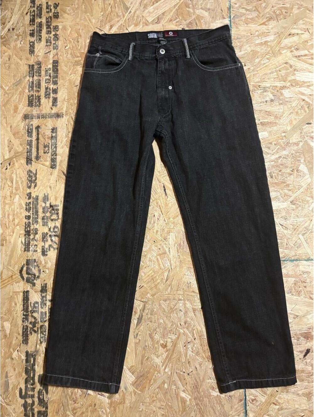 Vintage Southpole Jeans Mens 36 Black Denim Straight Leg Y2K Hip Hop